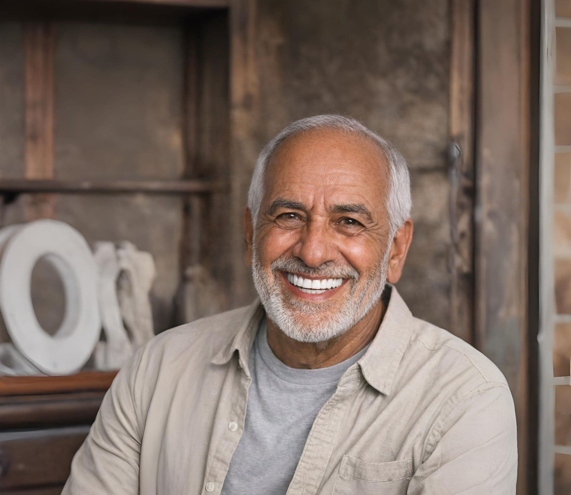 Smiling older man, representing dental crowns at East River Dental